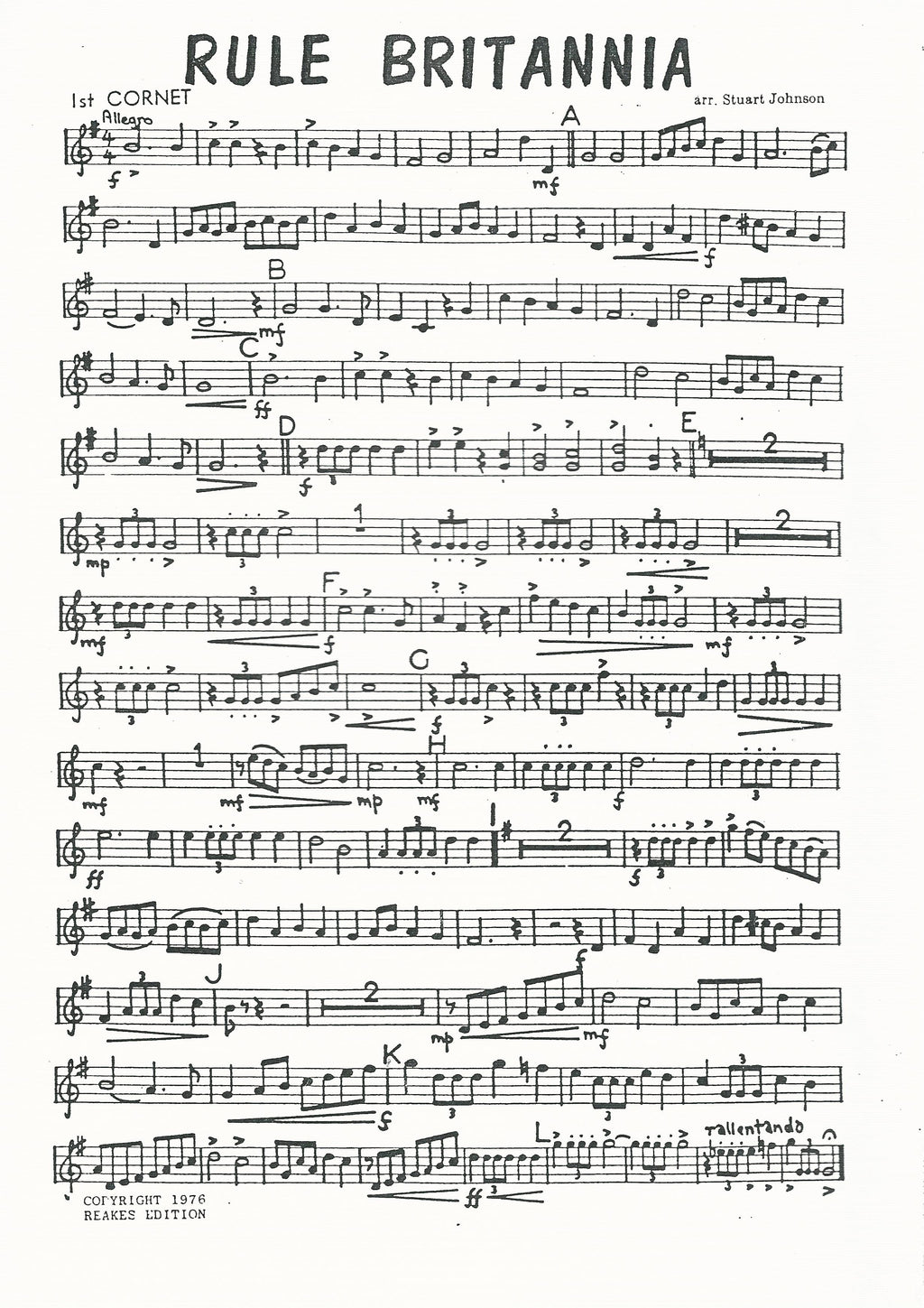 Rule Britannia for Brass Band - arr. Stuart Johnson