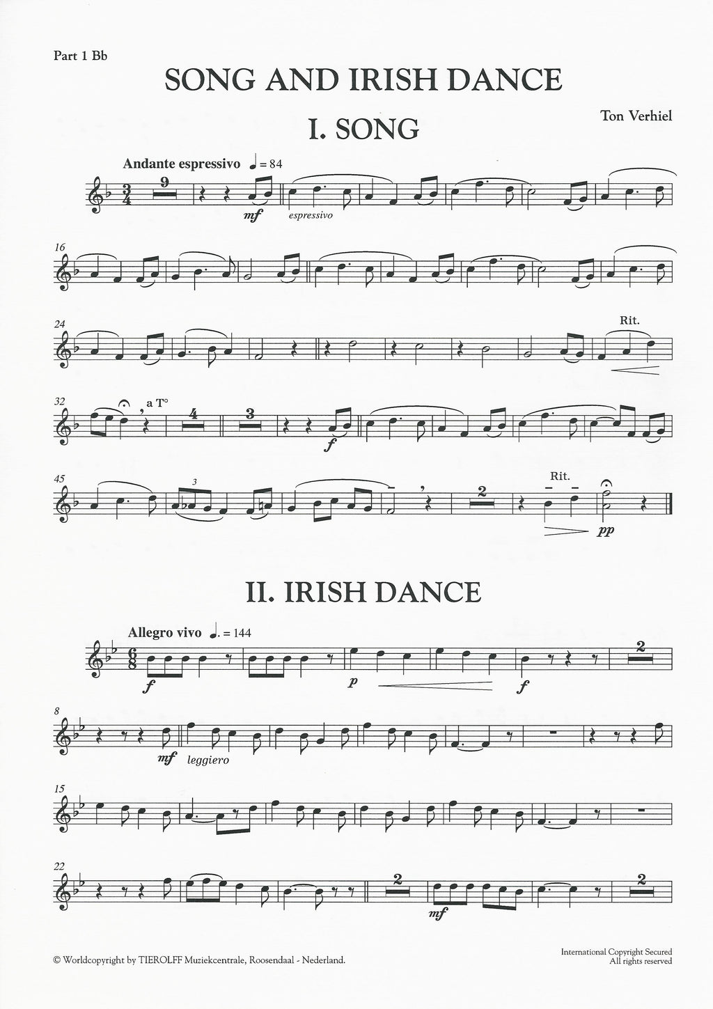 Song and Irish Dance for Young Band (5 part) - Ton Verhiel