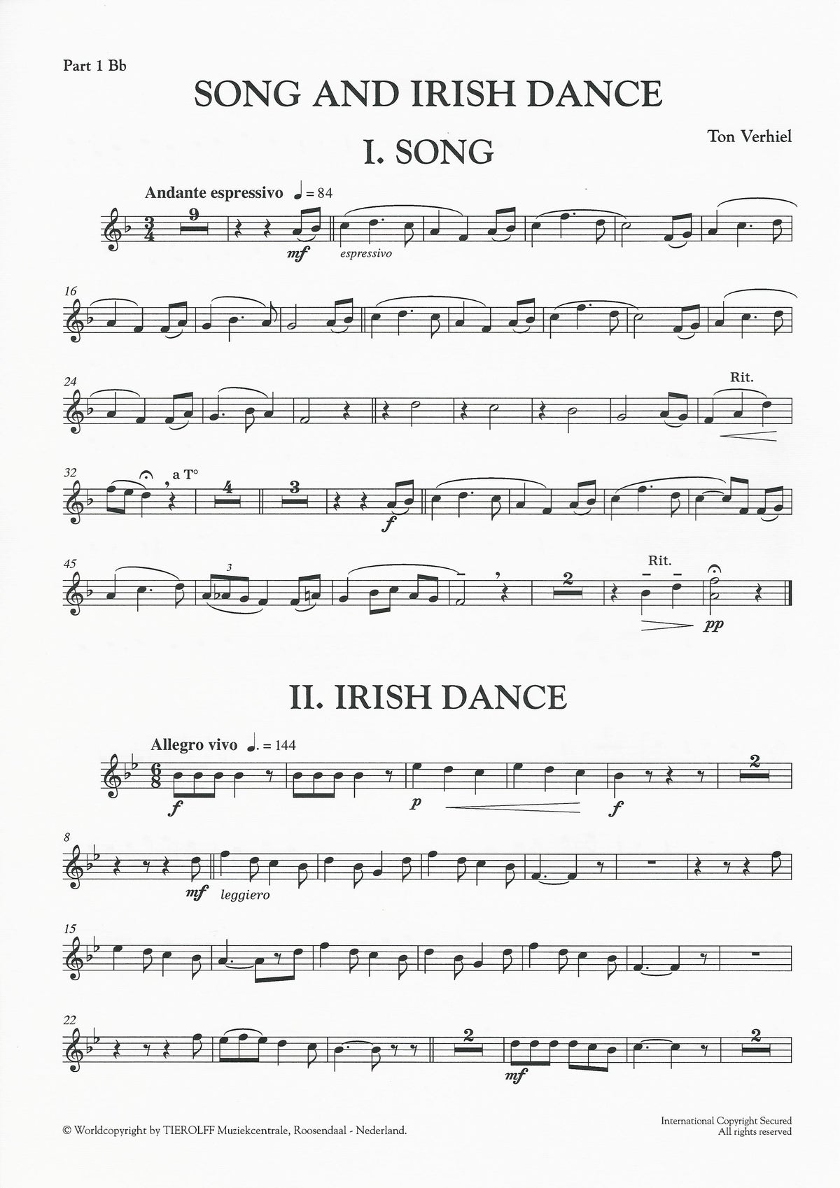 Song and Irish Dance for Young Band (5 part) - Ton Verhiel