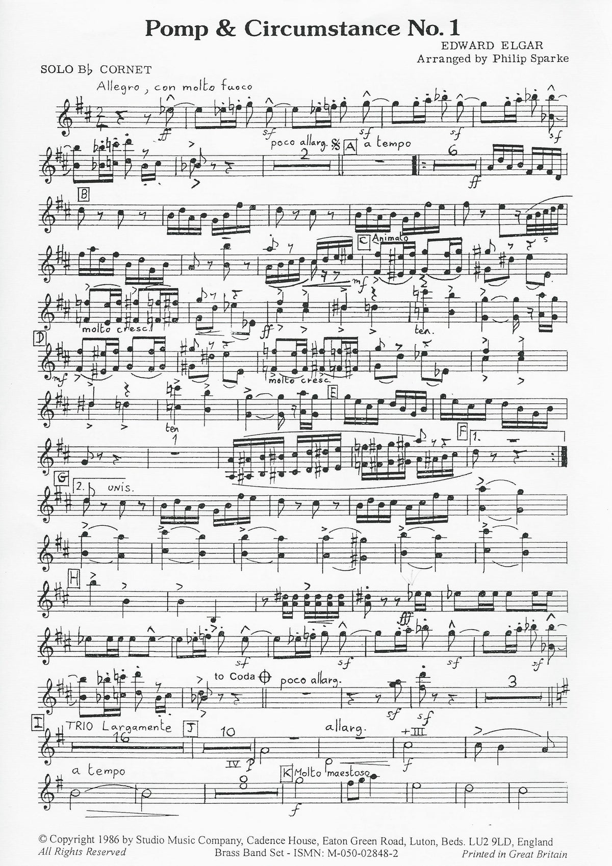 Pomp & Circumstance No. 1 for Brass Band - Edward Elgar, arr. Philip Sparke