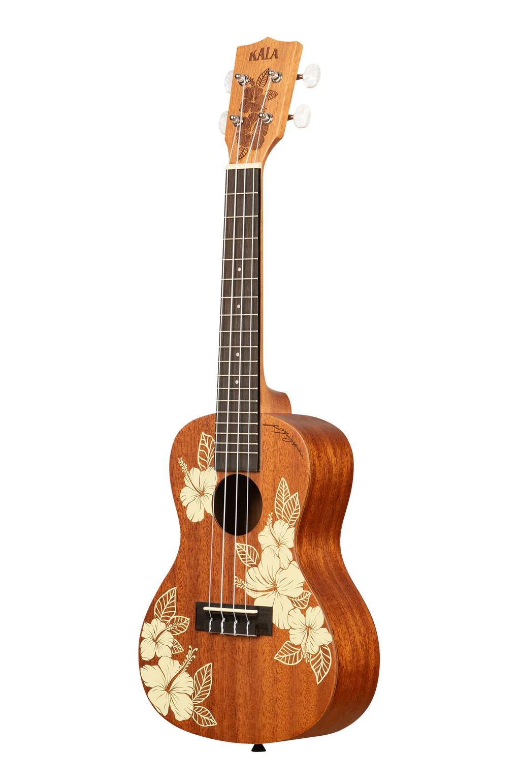 Kala Hibiscus Concert Ukulele in Mahogany with Bag