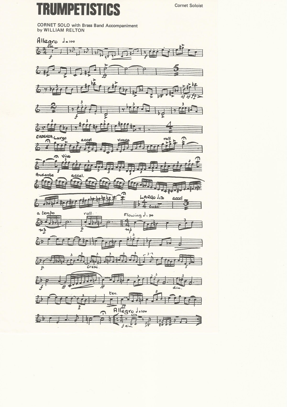 Trumpetistics Cornet Solo with Brass Band - William Relton