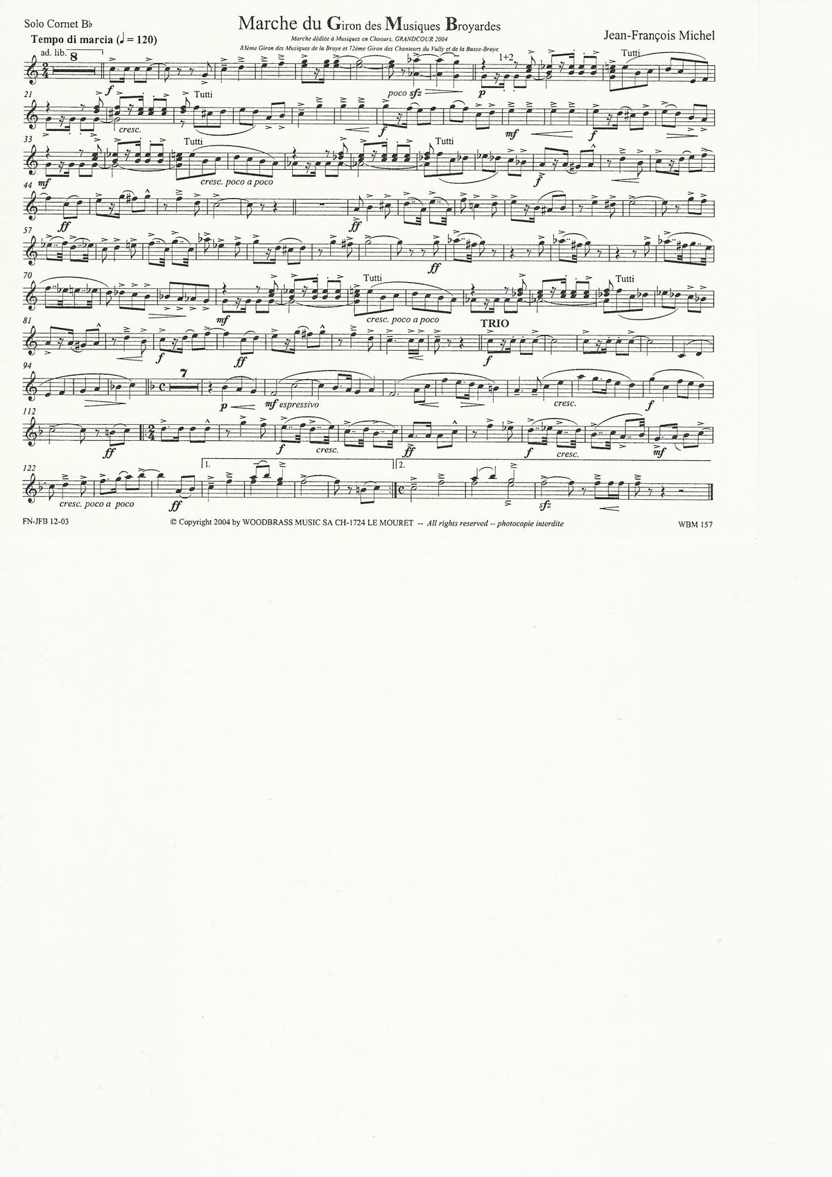 Marche du GMB for Brass Band - Jean-Francois Michel