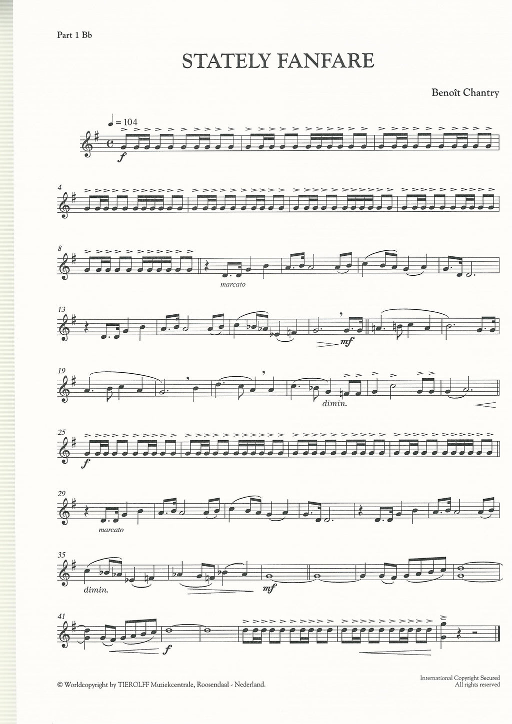 Stately Fanfare for Brass Band (4-Part Level 2) - Benoit Chantry