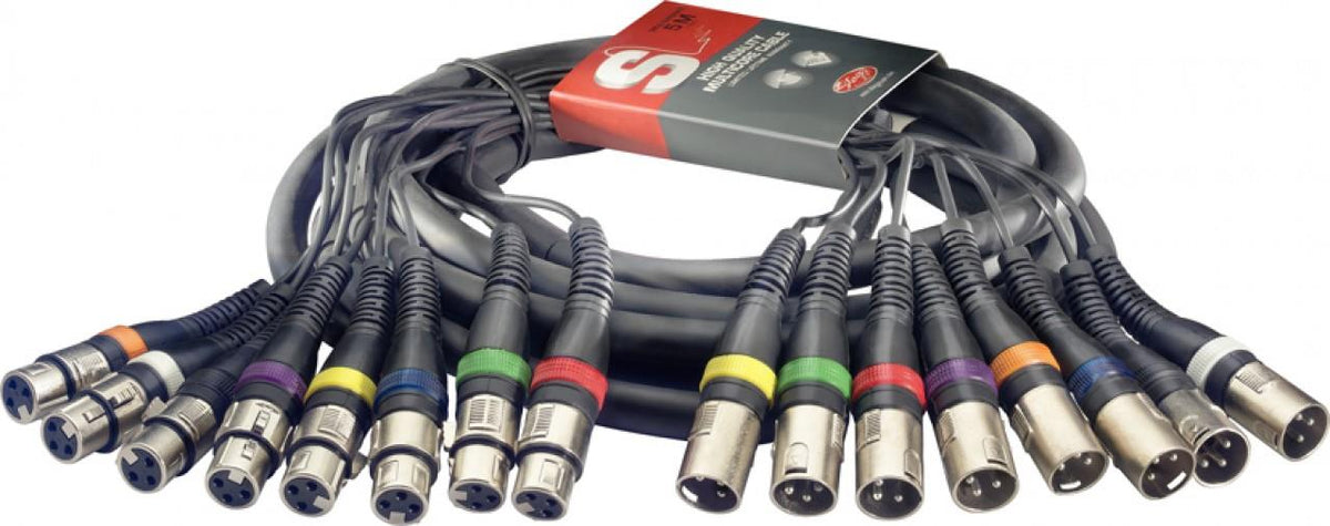 Stagg 5 m/15 ft. Multicore Cable - 8 x f. XLR/8 x m. XLR