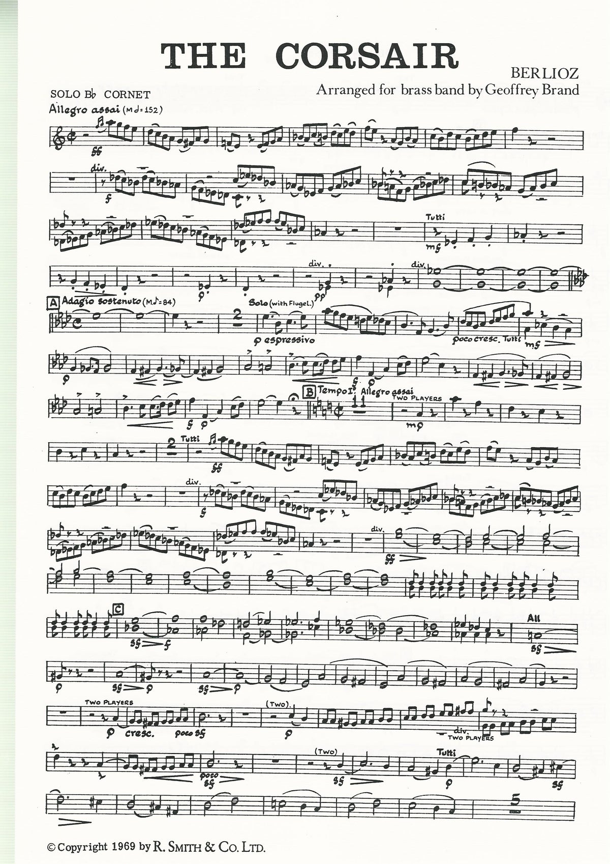 Overture The Corsair for Brass Band - Berlioz, arr. G. Brand