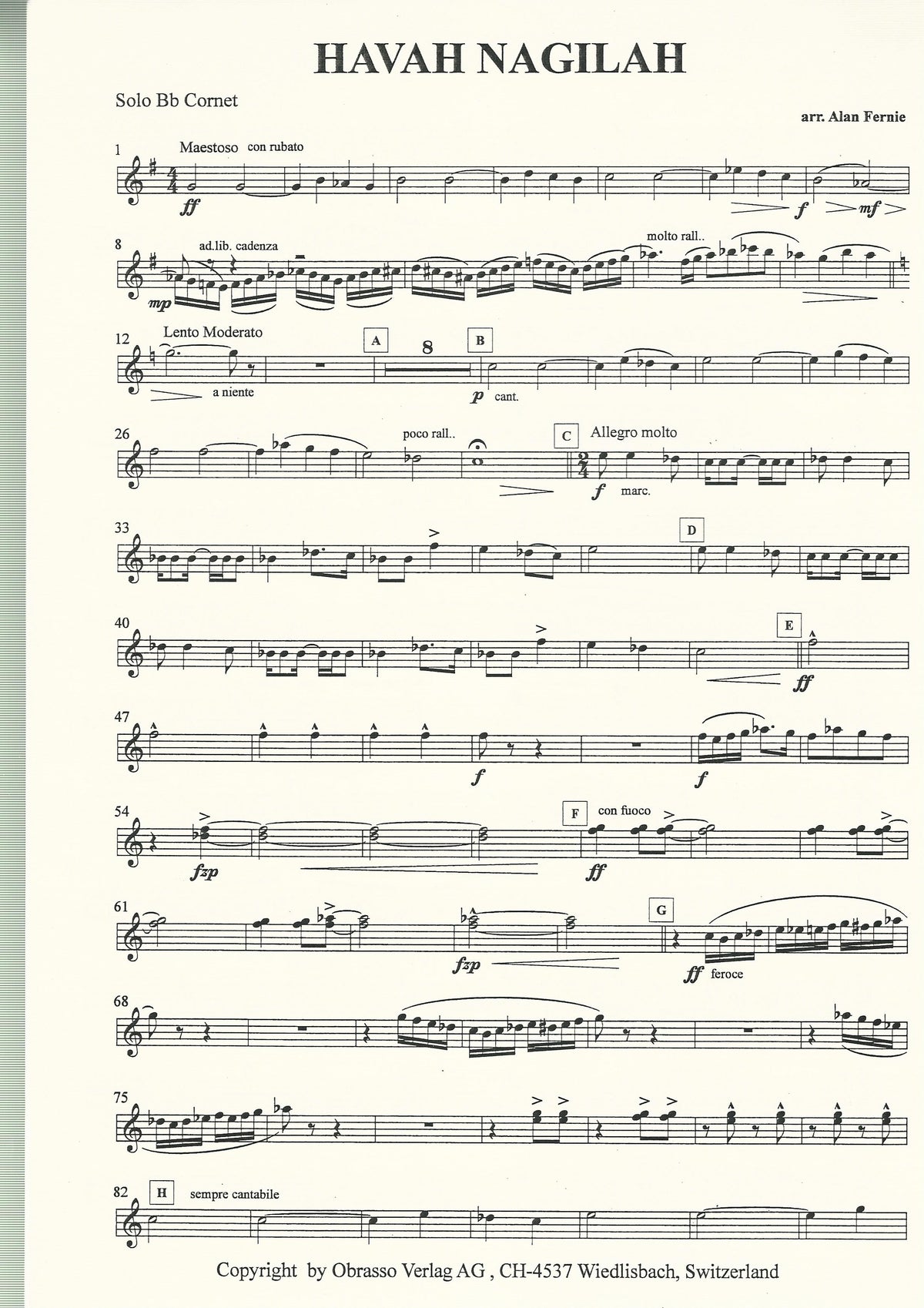 Havah Nagilah, Israelien Folk Song for Brass Band - Traditional, arr. Alan Fernie