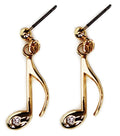 Earrings - Quaver, Rhinestone, goldplate