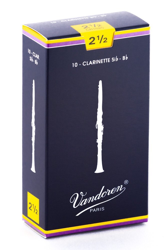 Vandoren Bb Clarinet Reeds 2.5 Traditional (10 BOX)