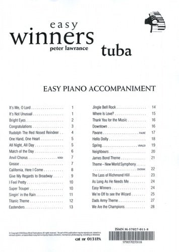 Easy Winners for Tuba - Piano Accompaniment